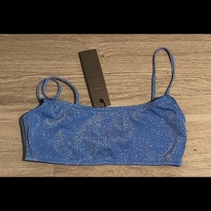 Triangl Swimwear Blue Glitter Bikini Top